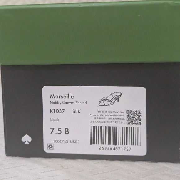 NIB Kate Spade Marseille Black Bow Heels - Size 7.5 - Picture 2 of 6